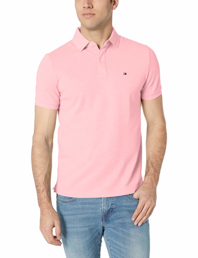 pink tommy hilfiger polo shirt