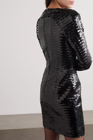 Thumbnail for your product : HANEY Alexandra Cutout Sequined Tulle Mini Dress - Black