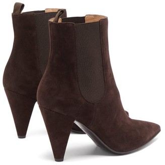 Gianvito Rossi Cone-heel Suede Ankle Boots - Dark Brown