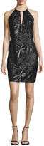 Thumbnail for your product : Carmen Marc Valvo Sleeveless Embroidered Sheath Cocktail Dress, Black