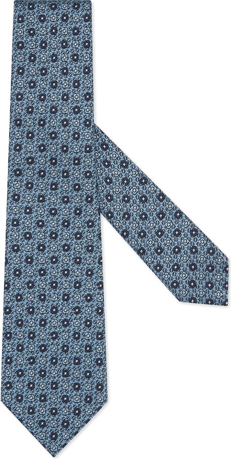 ZEGNA TIES Geometric Pattern Silk Tie