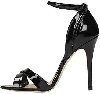 The Seller Black Patent Leather Sandals