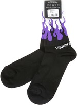 Thumbnail for your product : Vision Of Super Black Purple Double Flames Socks