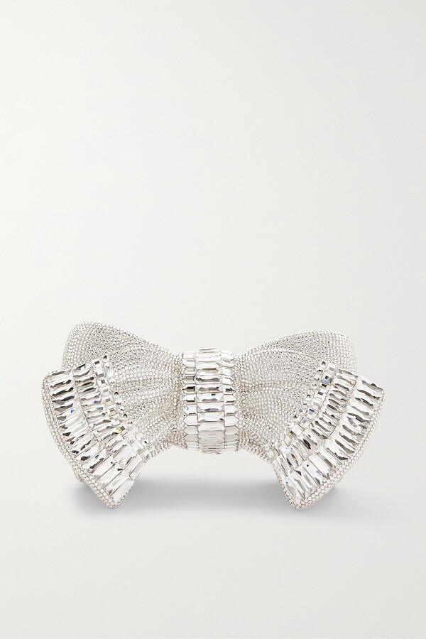 Judith Leiber Bow Deco Gems Rhine Crystal-embellished Silver-tone Clutch -  One size - ShopStyle