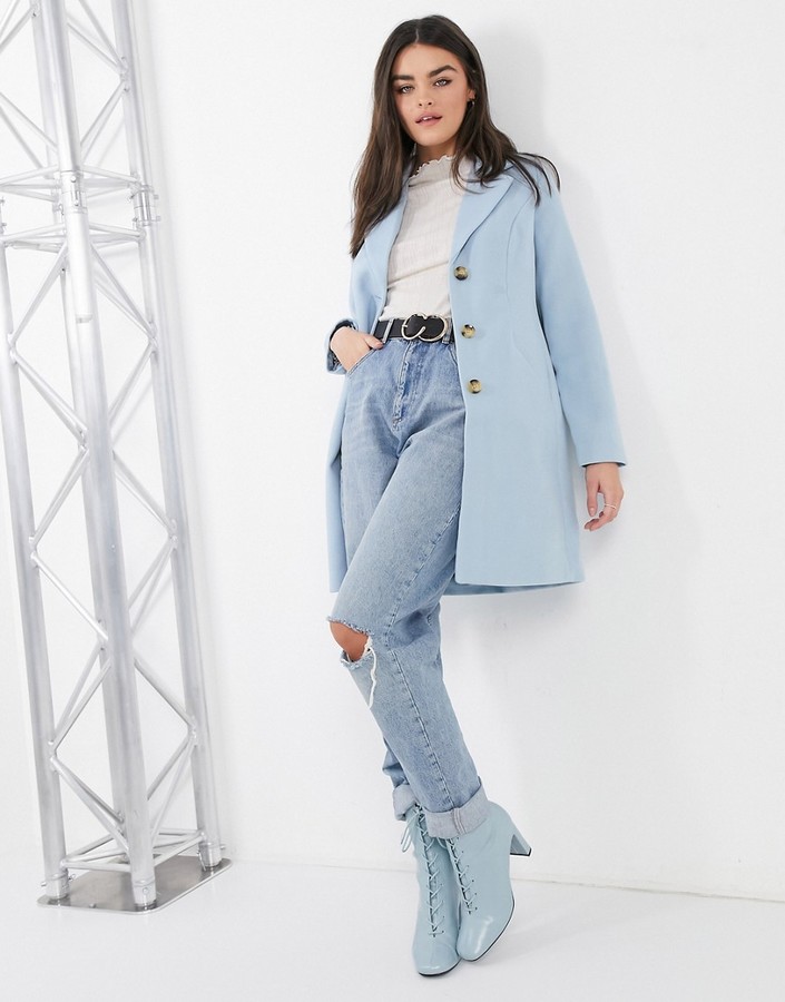 Vero Moda tailored coat in blue - ShopStyle