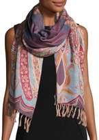 Thumbnail for your product : Sabira Desiree Paisley Wool Stole, Lilac