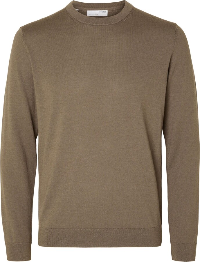 Selected Men's Slhtown Merino Coolmax Knit Crew Noos Jumper