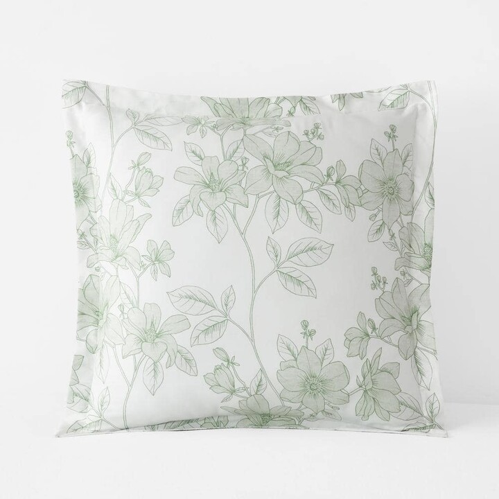 The Company Store Company Cotton Spring Vine Light Sage Euro Sateen Sham
