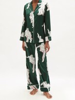 Thumbnail for your product : Olivia von Halle Lila Waltz-print Silk-satin Pyjamas - Green Print