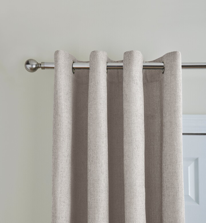 Dunelm Ensley Chenille Sandstone Thermal Eyelet Door Curtain Beige