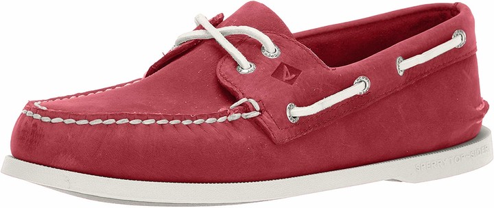 boat shoes red