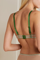 Thumbnail for your product : Dora Larsen + Net Sustain Lumi Embroidered Recycled Tulle Soft-cup Bra - Blue