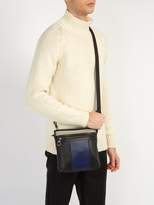 Thumbnail for your product : Bottega Veneta Intrecciato Colour Block Leather Messenger Bag - Mens - Black Multi