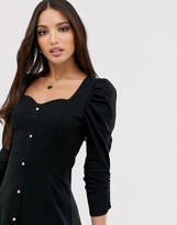 Thumbnail for your product : Asos Tall ASOS DESIGN tall long sleeve popper front tea dress
