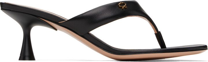 Gianvito Rossi Black Ascent Thong 55 Heeled Sandals