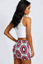 Thumbnail for your product : boohoo Marni Neon Ikat Print Super Short Mini Skirt