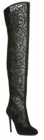 Thumbnail for your product : Nicholas Kirkwood Embroidered Mesh & Suede Over-The-Knee Boots