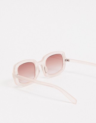 A. J. Morgan AJ Morgan oversized square sunglasses in clear pink