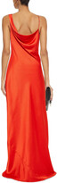 Thumbnail for your product : Jay Godfrey Draped Button-embellished Hammered-satin Gown