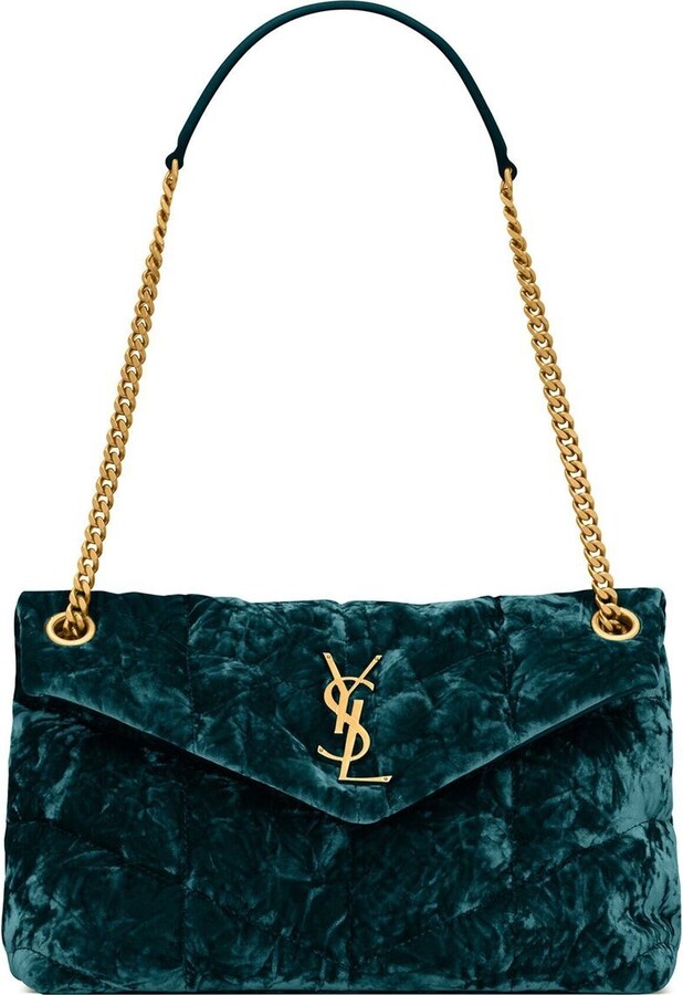 Saint Laurent small Puffer velvet shoulder bag ShopStyle