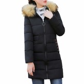 Thumbnail for your product : KaloryWee Ladies Winter Coats 2018 Sale Women Winter Warm Coat Hooded Thick Warm Slim Jacket Long Overcoat Black