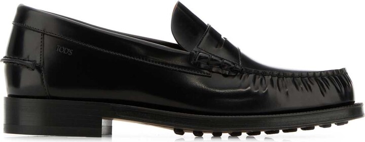 Tod's Black Leather Loafers