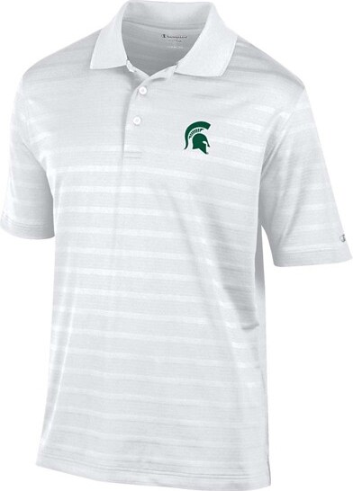 Michigan State Spartans Champion Ginter Textured Solid Polo Small White