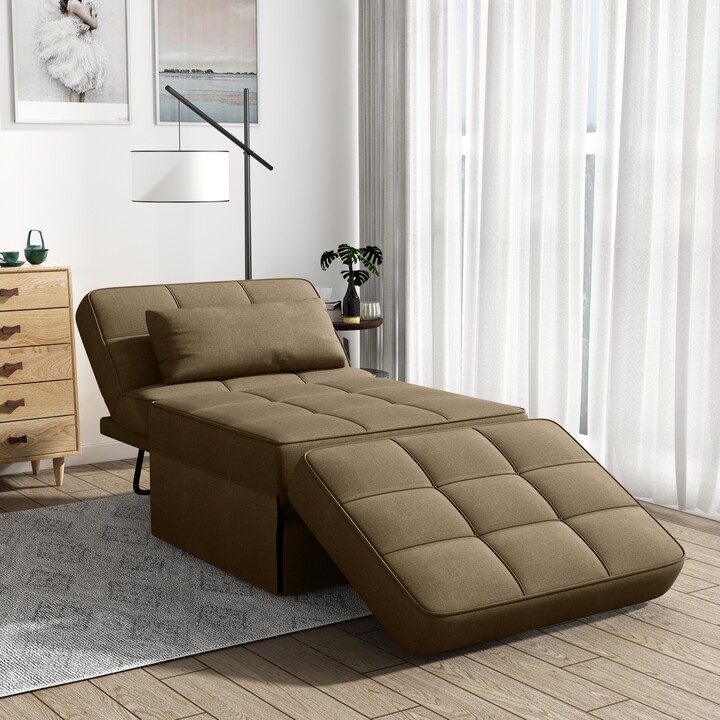 GEROJO Convertible Living Room Bed Room Sofa Bed Ottoman with Five