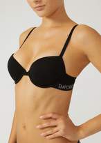 Thumbnail for your product : Emporio Armani Cotton Jersey Contour Bra With Logo Band