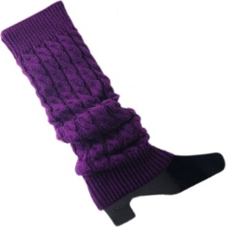 Bodhi2000® Womens Winter Knitted Twist Leg Warmers Knee High Boot Socks Cuffs