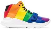 Thumbnail for your product : Burberry Rainbow Leather High-top Sneakers