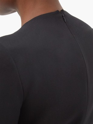 Valentino Tie-waist Wool-blend Crepe Dress - Black