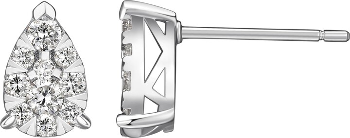 Amazon Collection 2/5 CT TW Lab Grown Diamond Cluster Pear Stud Earrings