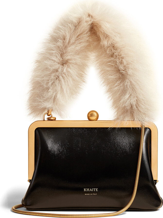 KHAITE Lilith Small Crackled Patent Leather Evening Bag