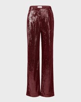 Thumbnail for your product : Halston Kimberly Sequined Straight-Leg Pants