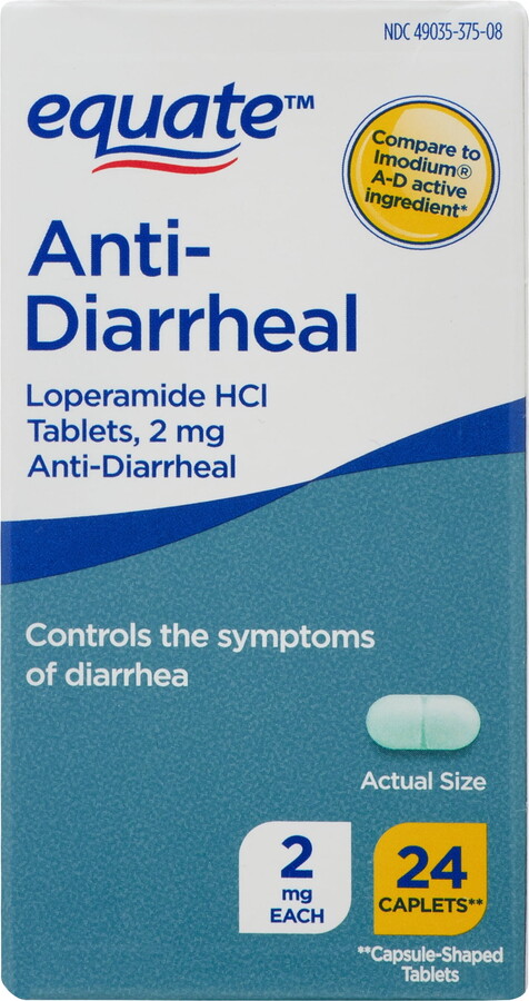 Equate Loperamide Tablets for Diarrhea, 2 mg, 24 Count