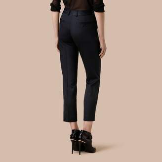 Burberry Cropped Stretch Wool Tailored Trousers
