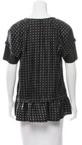Thumbnail for your product : Thakoon Silk & Leather Short Sleeve Top