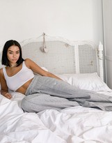 Thumbnail for your product : Nike mini swoosh high waisted wide leg joggers in grey