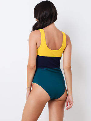 Fila New Womens Bodysuit In Yellow Navy Green Bodysuits Athletics Exclusives