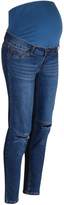 Thumbnail for your product : boohoo Maternity Over The Bump Knee Slit Jean