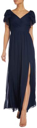 Adrianna Papell Cap sleeve V neck gown