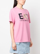 Thumbnail for your product : EA7 Emporio Armani fringe-embellished logo T-shirt