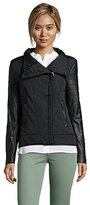 Thumbnail for your product : Walter black nylon and cotton faux leather sleeve 'Rachelle' jacket