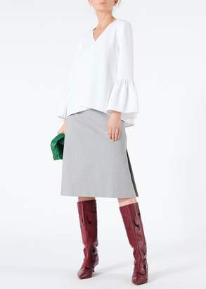 Tibi Bond Stretch Knit A-Line Skirt