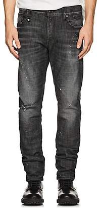 R 13 Men's Brandon Distressed Slim Jeans - Black