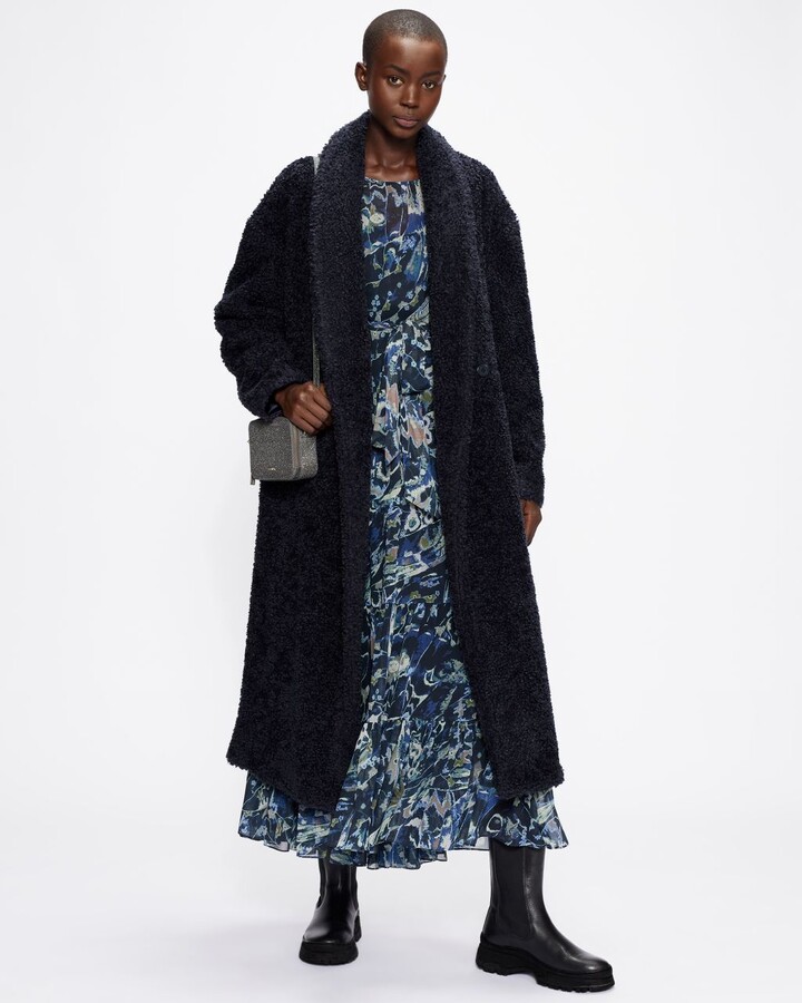 navy wrap coat