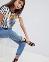Thumbnail for your product : G Star G-Star Stripe T-Shirt With Yellow Logo