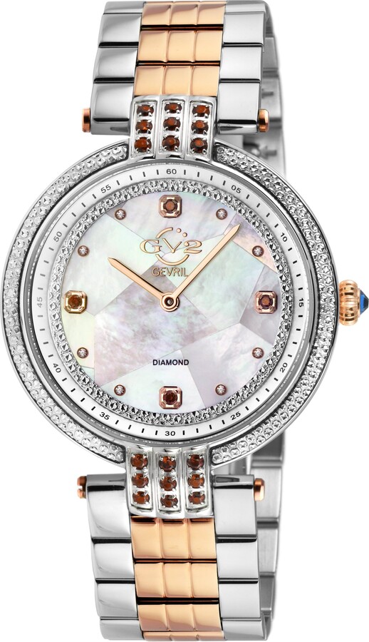 GV2 Matera White Mother of Pearl 12810B Dial Swiss Quartz Watch - Technical View