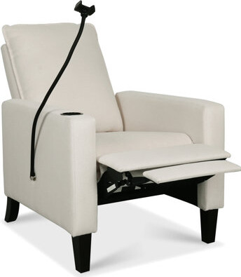 Adjustable Recliner Chair For Adults, Beige Color With Lumbar Pad & Cup Holder, Modern Phone Holder Bedroom Adult In - Foam Padding Pocket